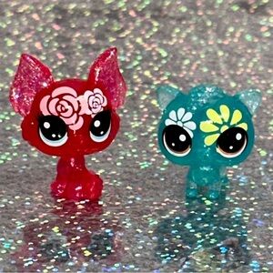 Littlest Pet Shop LPS Blooming Bouquet PETAL PARTY Lot of 2 Hasbro
